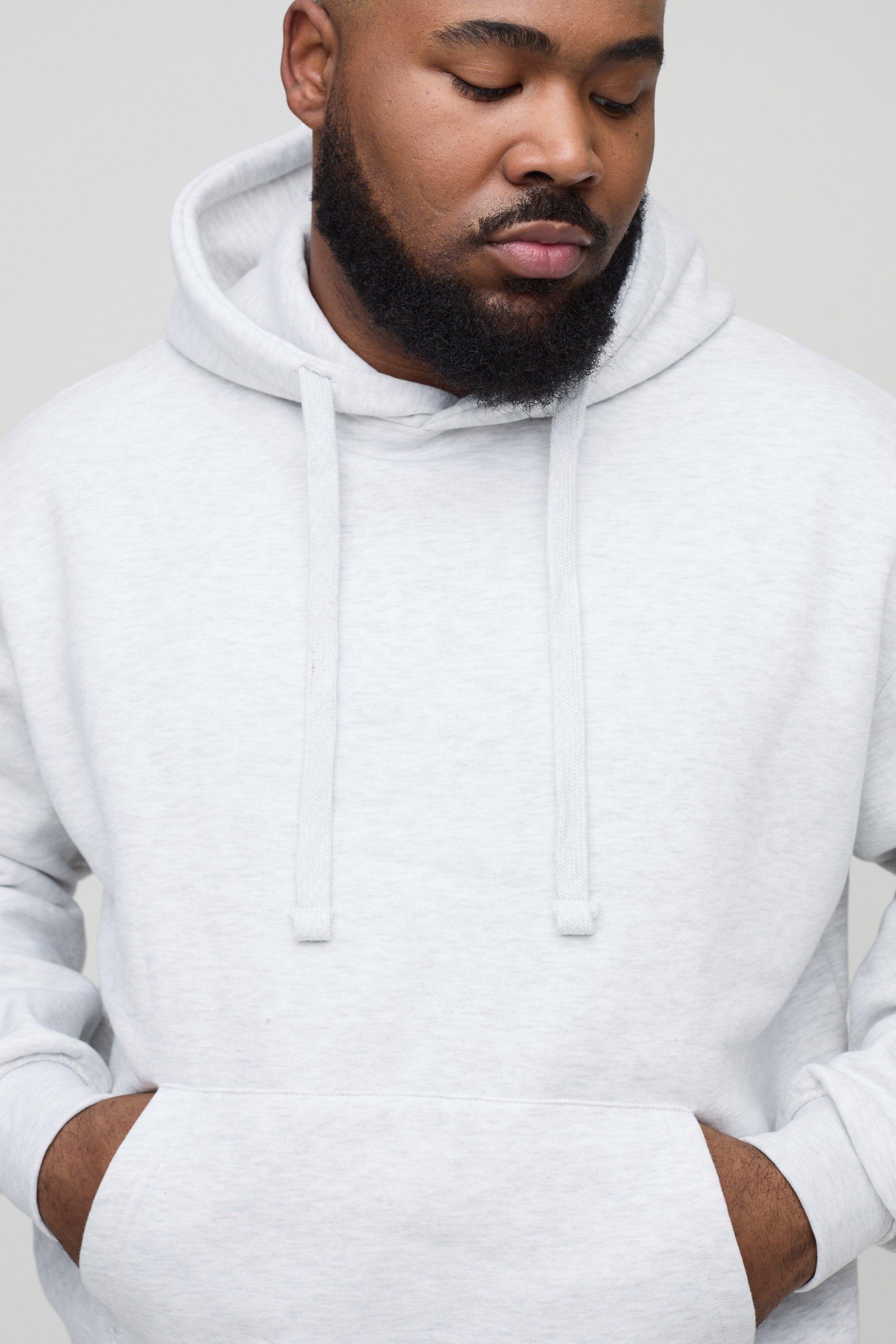 330GSM Plus Oversized Hoodie in Grey Marl boohoo USA